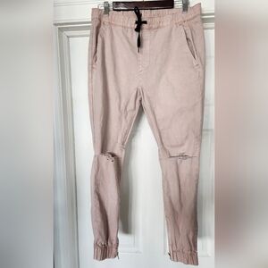 PacSun Pink Joggers with zipper detail at ankle